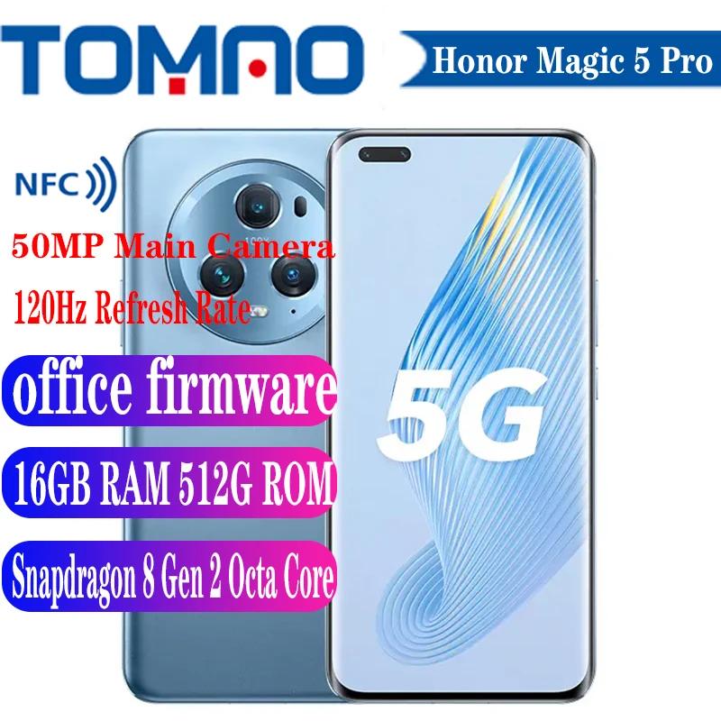 Honor Magic 5 Pro 5G Ʈ, 6.81 ġ, 120Hz, Snapdragon 8 Gen 2 Ÿھ, 5450mAh, 66W, ȵ̵ 13, 50MP ĸ ī޶ 3 , NFC